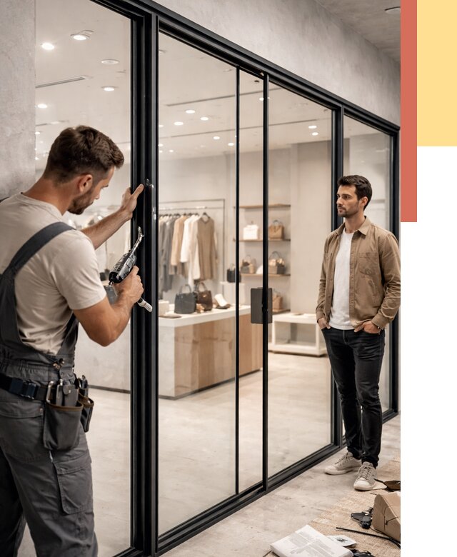 Стеклянные перегородки для магазинов в Белореченске от 8318 руб. под ключ | ОТДЕЛОЧНИК-Блч