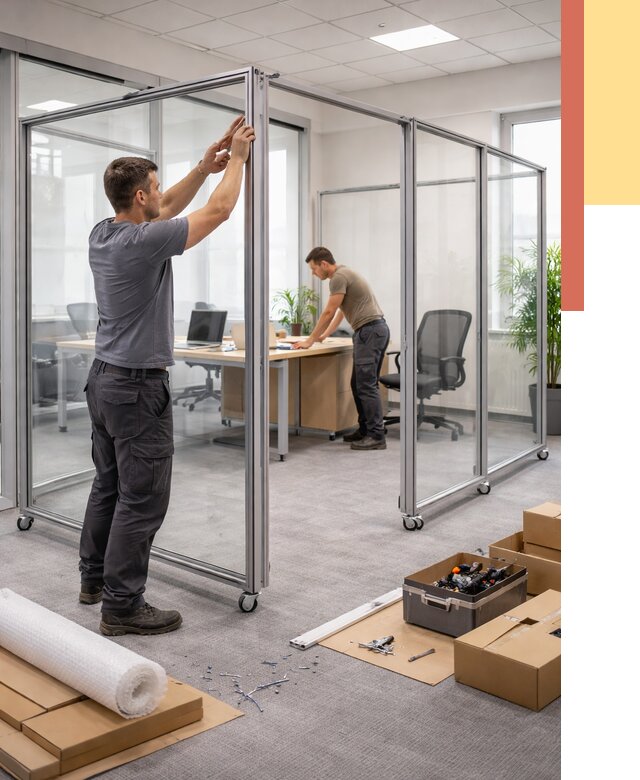 Мобильные офисные перегородки в Белореченске от 12680 руб. — установка под ключ | ОТДЕЛОЧНИК-Блч