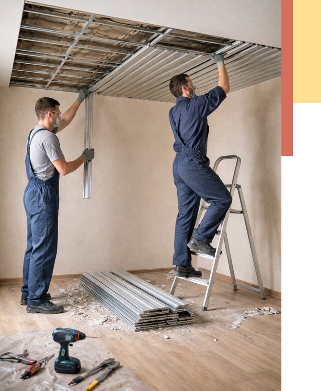 Демонтаж реечного потолка в Белореченске от 4565 руб. быстро и недорого | ОТДЕЛОЧНИК-Блч