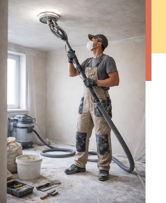 Шлифовка потолка в Белореченске от 3550 руб. — услуги шлифования потолка | ОТДЕЛОЧНИК-Блч