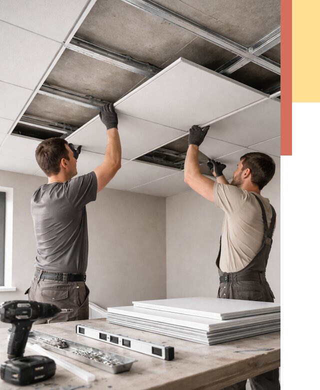 Монтаж кассетного потолка в Белореченске от 4565 руб/м2 — установка и сборка | ОТДЕЛОЧНИК-Блч