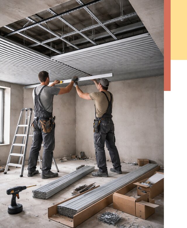 Монтаж реечного потолка в Белореченске от 4565 руб. под ключ | ОТДЕЛОЧНИК-Блч