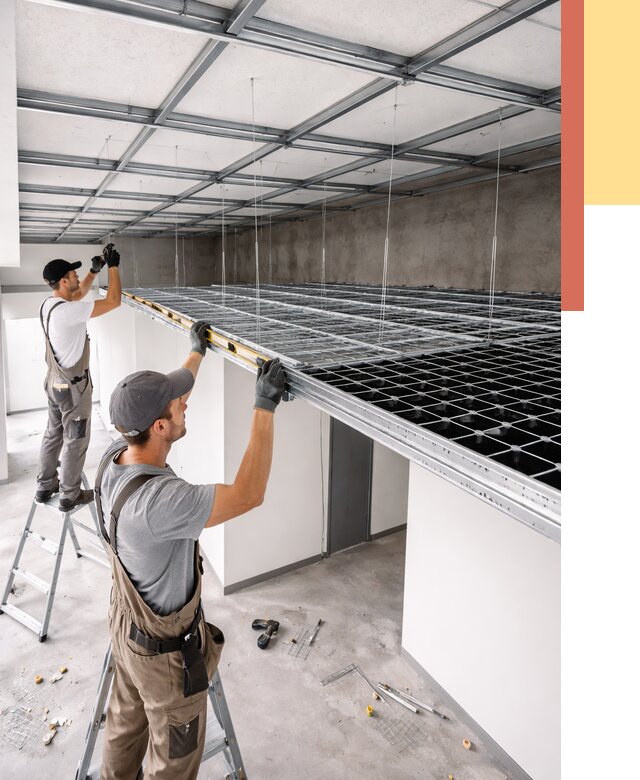 Монтаж потолка грильято в Белореченске от 456 руб./м² — быстрая сборка под ключ | ОТДЕЛОЧНИК-Блч