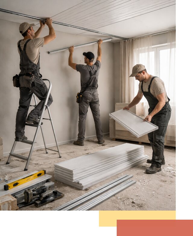 Монтаж потолка из ПВХ панелей в Белореченске оперативно и качественно