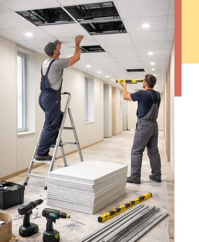 Ремонт потолка Армстронг в Белореченске от 4565 руб. — быстро и недорого | ОТДЕЛОЧНИК-Блч