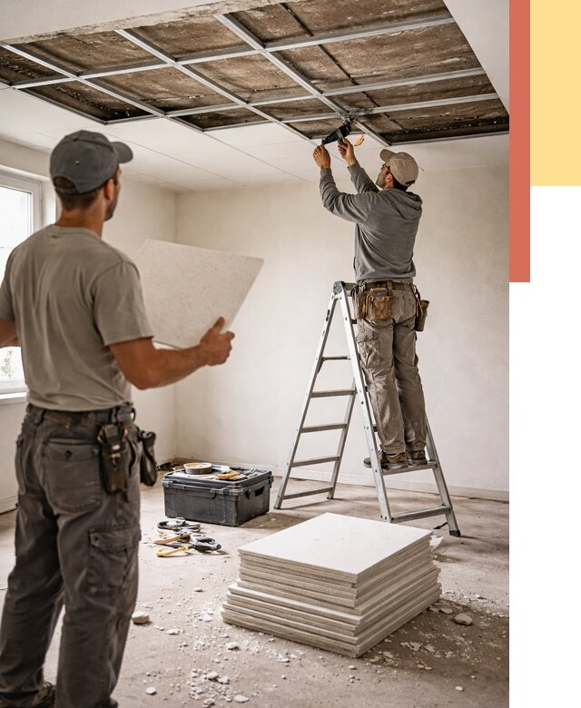 Замена плит подвесного потолка в Белореченске от 1775 руб. быстро и недорого | ОТДЕЛОЧНИК-Блч