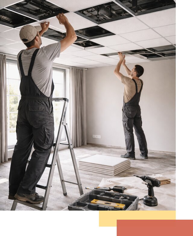 Замена плит подвесного потолка в Белореченске быстро и качественно