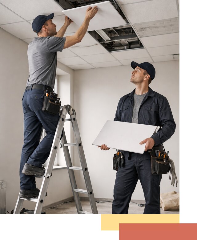 Обслуживание подвесного потолка в Белореченске — ремонт и чистка