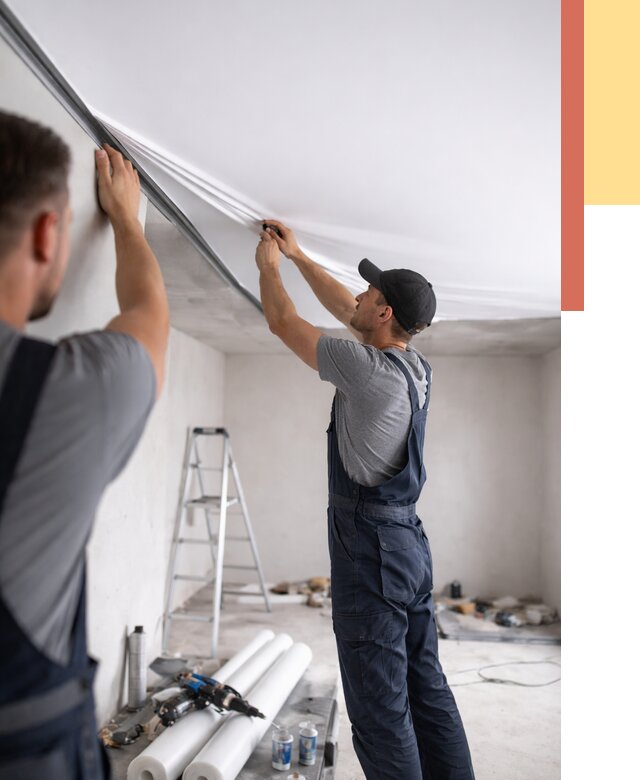 Монтаж матового натяжного потолка в Белореченске от 4565 руб./м² — быстро и недорого | ОТДЕЛОЧНИК-Блч