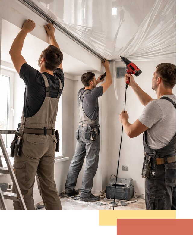 Монтаж глянцевого натяжного потолка в Белореченске быстро и качественно