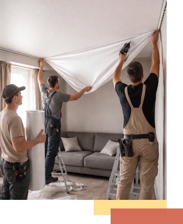 Монтаж сатинового натяжного потолка в Белореченске качественно и быстро