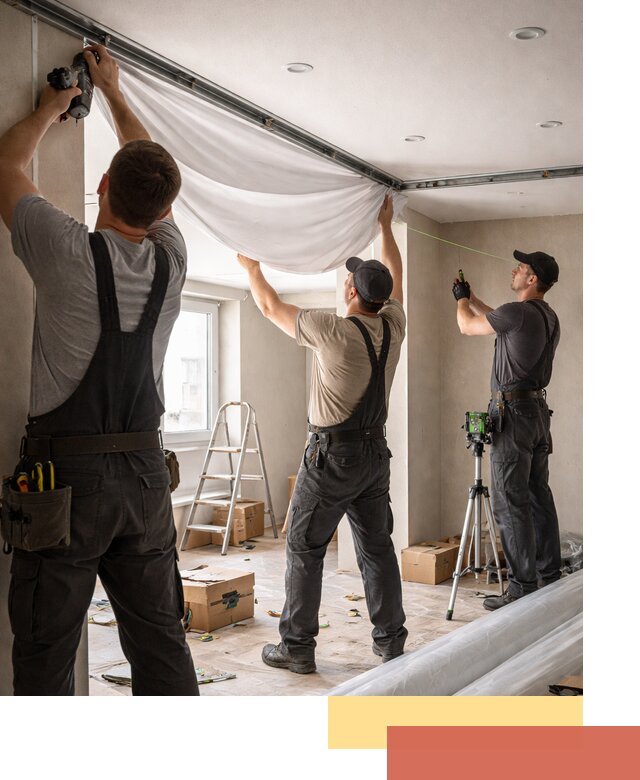 Монтаж парящего натяжного потолка под ключ в Белореченске