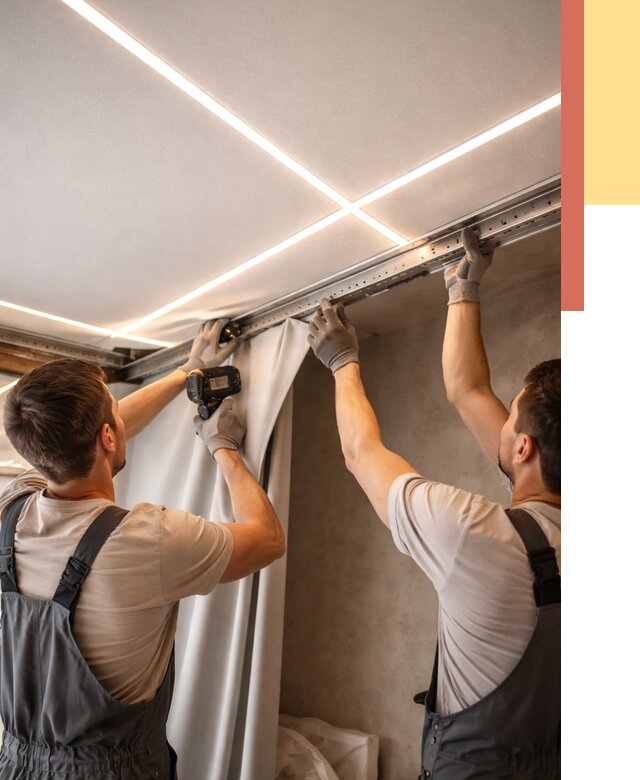 Монтаж натяжного потолка со световыми линиями в Белореченске от 1217 руб. | ОТДЕЛОЧНИК-Блч