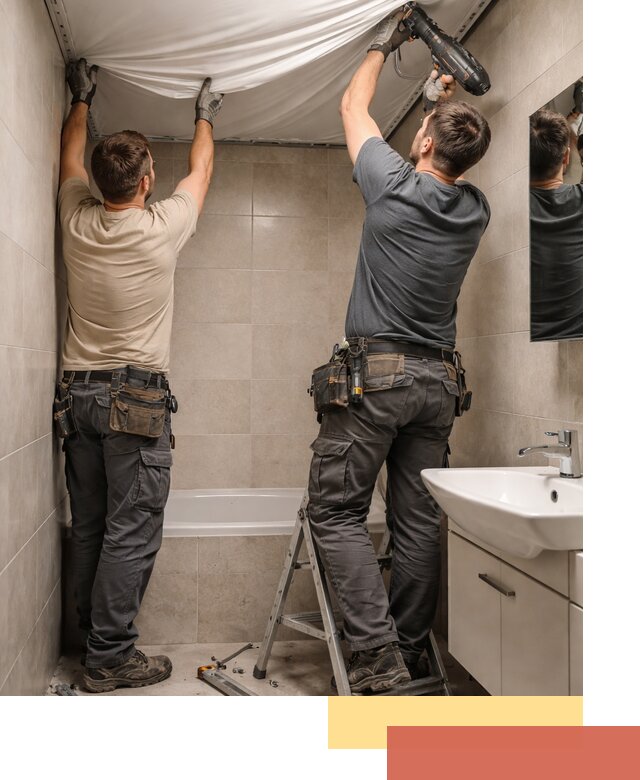 Монтаж натяжного потолка в ванной в Белореченске быстро и качественно