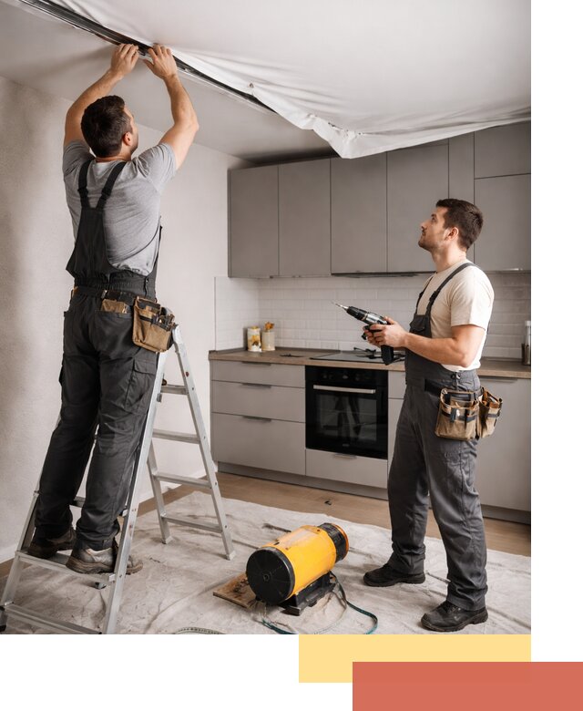 Монтаж натяжного потолка на кухне в Белореченске