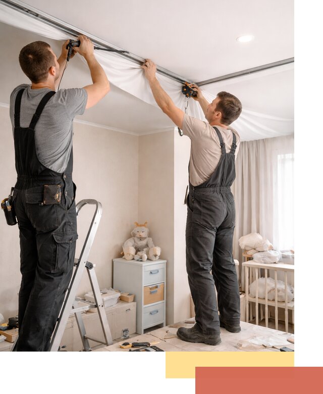 Монтаж натяжного потолка в детской комнате в Белореченске