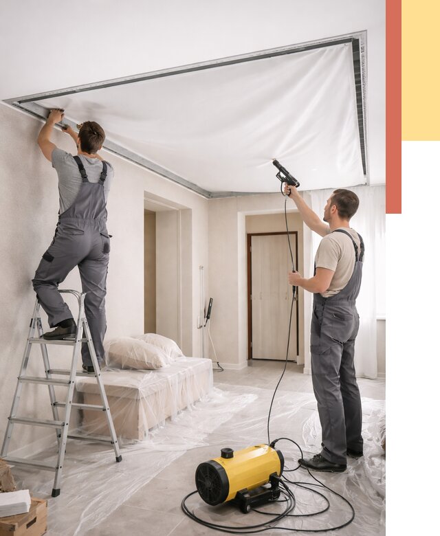 Монтаж натяжного потолка в прихожей в Белореченске от 2688 руб. под ключ | ОТДЕЛОЧНИК-Блч