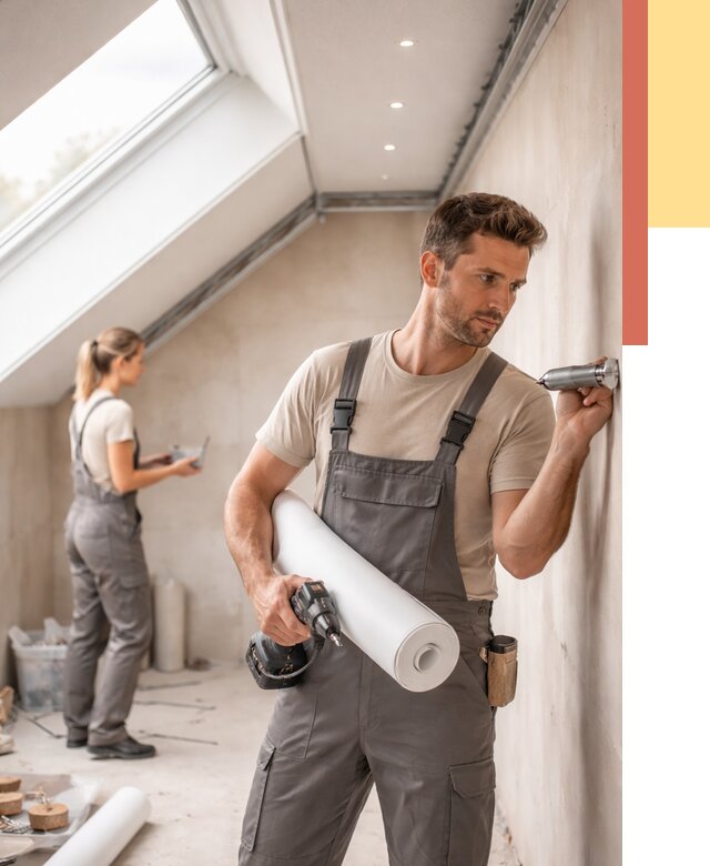 Монтаж натяжного потолка на мансарде в Белореченске от 3550 руб. | ОТДЕЛОЧНИК-Блч