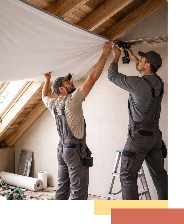 Монтаж натяжного потолка в мансарде в Белореченске