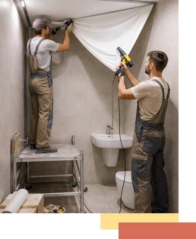 Монтаж натяжного потолка в санузле в Белореченске