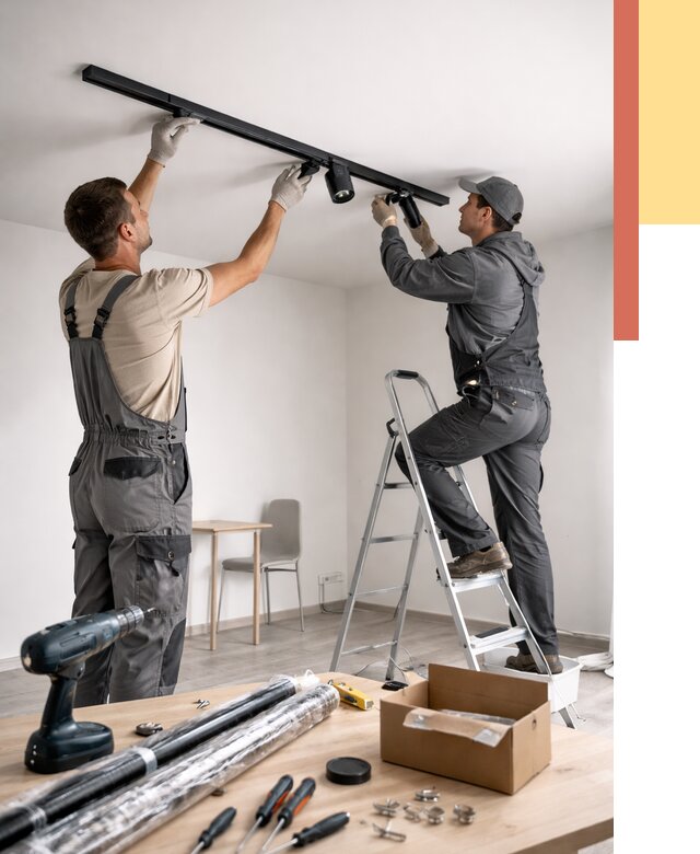 Установка трековых светильников в натяжной потолок в Белореченске от 4260 руб. | ОТДЕЛОЧНИК-Блч