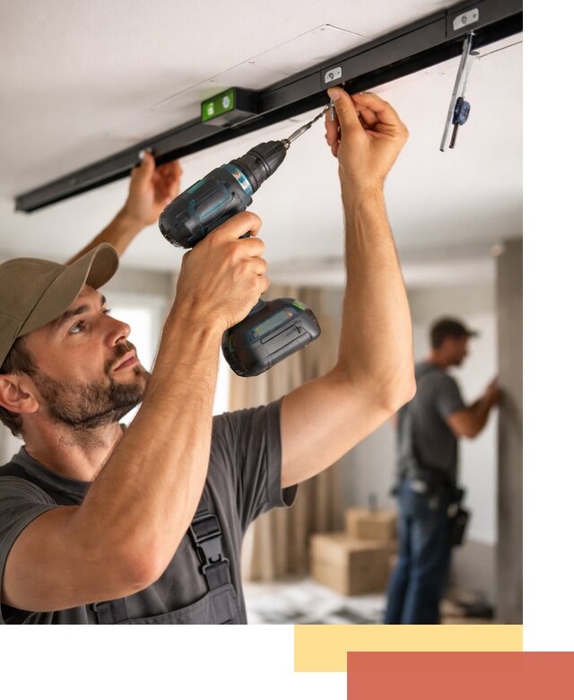 Установка трековых светильников в натяжной потолок в Белореченске