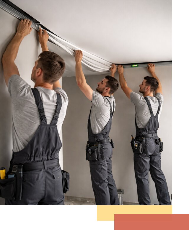 Теневые натяжные потолки в Белореченске: монтаж и отделка быстро и качественно