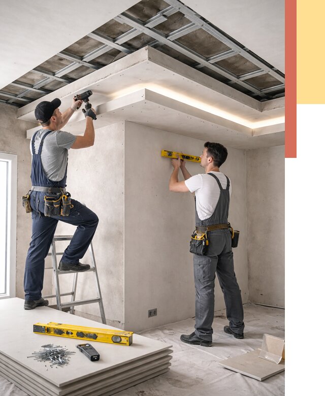 Двухуровневый потолок из гипсокартона в Белореченске от 1471 руб. под ключ | ОТДЕЛОЧНИК-Блч