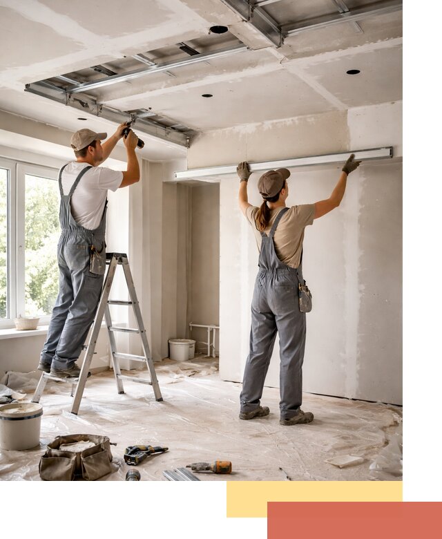 Монтаж многоуровневого потолка из гипсокартона в Белореченске