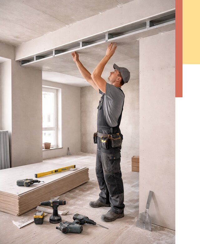 Потолок из гипсокартона с нишей в Белореченске от 1268 руб. под ключ | ОТДЕЛОЧНИК-Блч