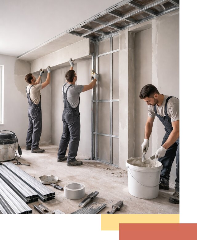 Монтаж потолка из гипсокартона с нишей в Белореченске