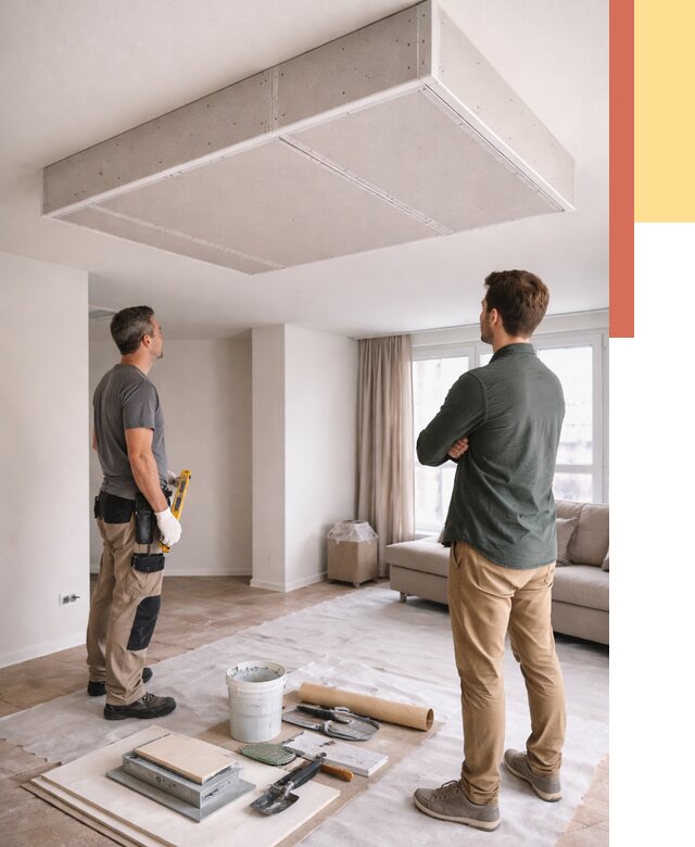 Короб на потолке из гипсокартона в Белореченске от 2232 руб. — монтаж и услуги под ключ | ОТДЕЛОЧНИК-Блч