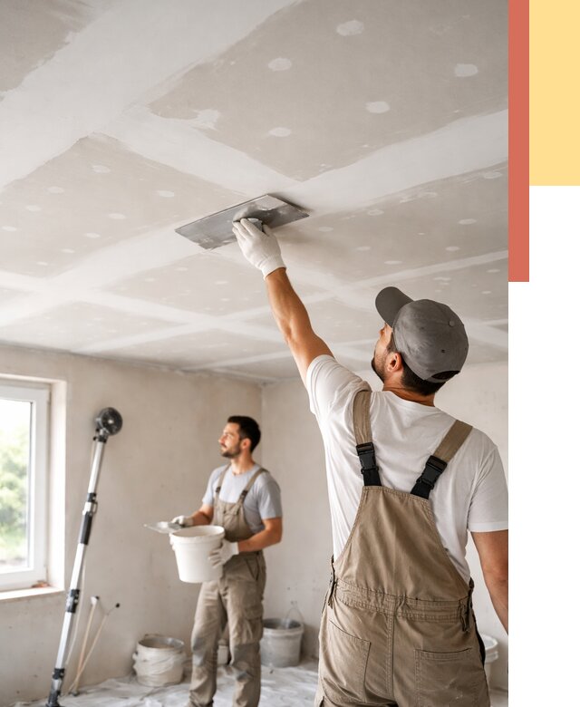 Шпаклевка потолка из гипсокартона в Белореченске от 3246 руб./м2 — услуги под ключ | ОТДЕЛОЧНИК-Блч