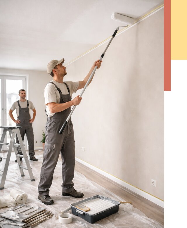 Покраска потолка из гипсокартона в Белореченске от 4565 руб./м2 — услуги под ключ | ОТДЕЛОЧНИК-Блч