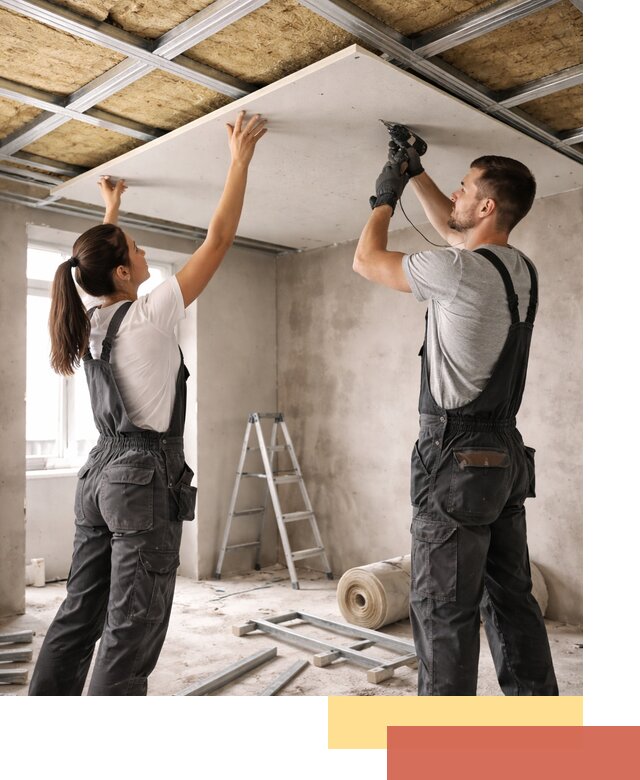 Звукоизоляция потолка из ГКЛ в Белореченске профессионально и надежно