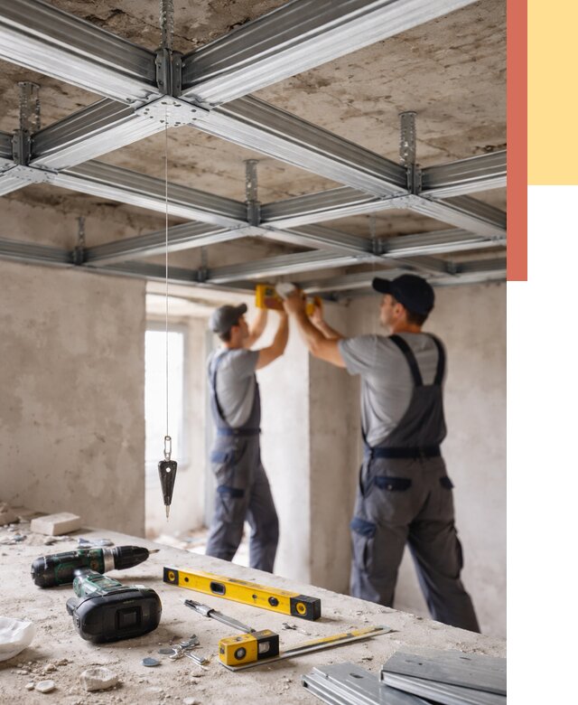 Монтаж каркаса потолка из профиля в Белореченске от 4565 руб. — услуги ОТДЕЛОЧНИК-Блч