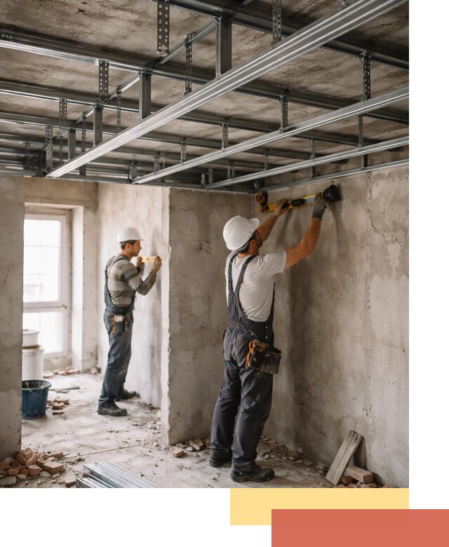 Монтаж каркаса потолка из профильного профиля в Белореченске