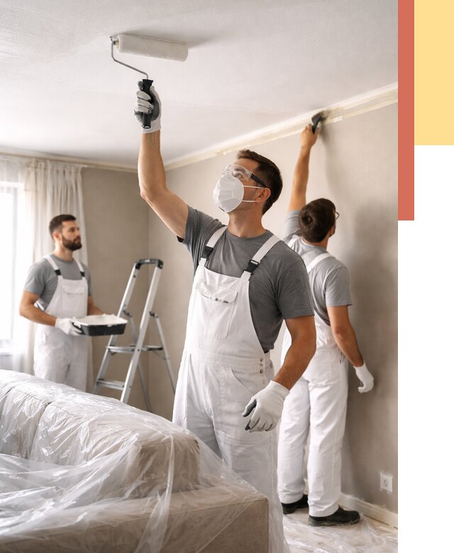 Покраска потолка водоэмельсионной краской в Белореченске от 2232 руб/м² — услуги под ключ | ОТДЕЛОЧНИК-Блч