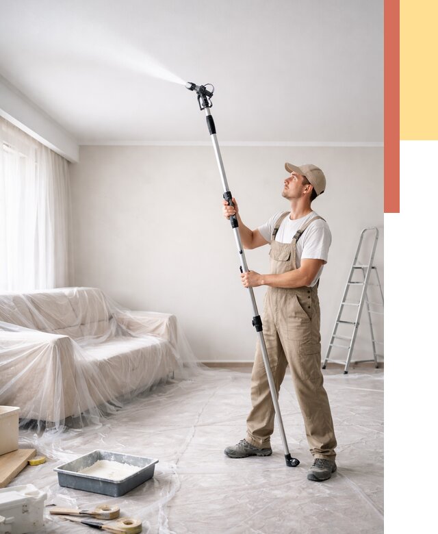 Покраска потолка краскопультом в Белореченске от 4565 руб. быстро и недорого | ОТДЕЛОЧНИК-Блч