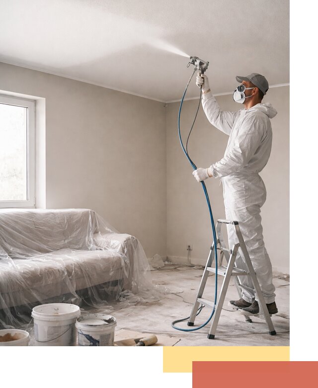 Покраска потолка краскопультом в Белореченске быстро и качественно