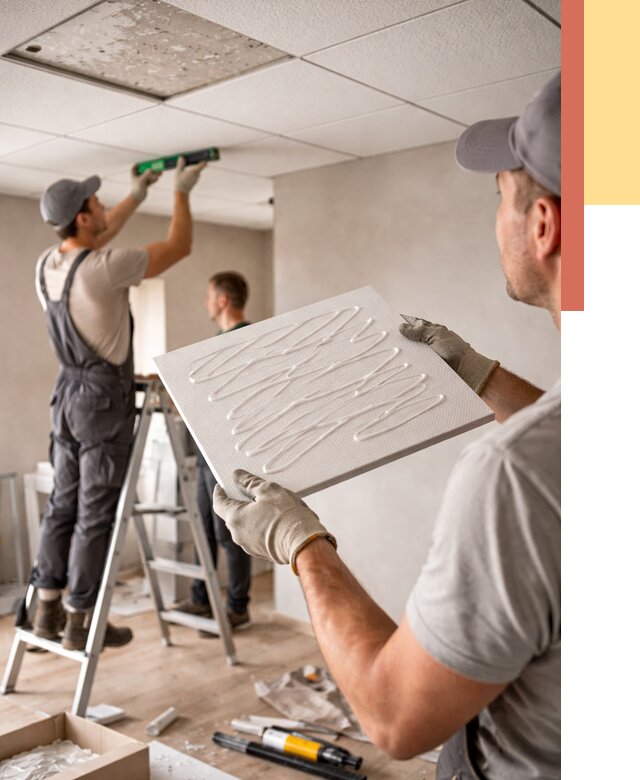 Монтаж потолочной плитки в Белореченске от 4565 руб. — быстро и недорого | ОТДЕЛОЧНИК-Блч