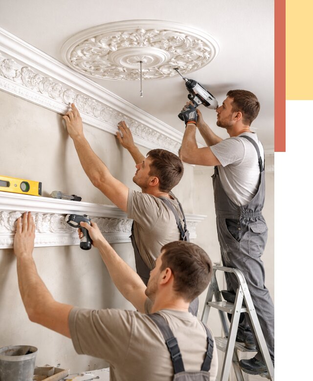 Монтаж лепнины на потолок в Белореченске от 3246 руб. быстро и недорого | ОТДЕЛОЧНИК-Блч